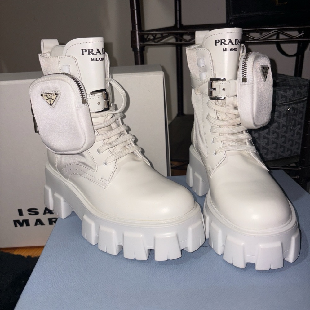 Prada combat boot